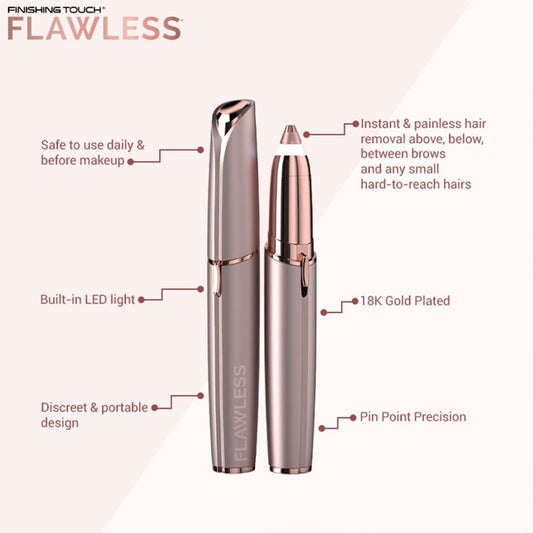 Flawless Brows- Women's Painless Facial Hair/Eyebrow Remover Electric Trimmer (Battery Included)